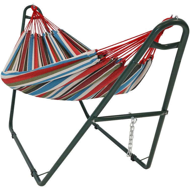 Green Powder-Coated Steel Universal Hammock Stand for 2-Person