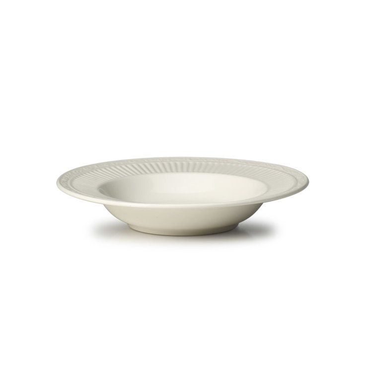 White Stoneware Round Rim Soup Bowl, 9.25-Inch