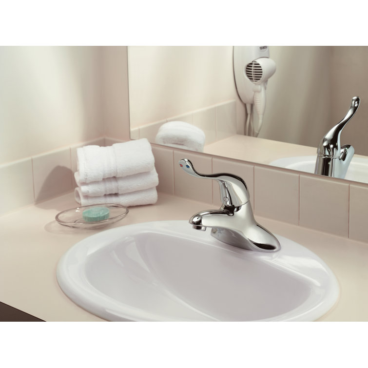 Chrome Brass Centerset Bathroom Faucet with Single Handle