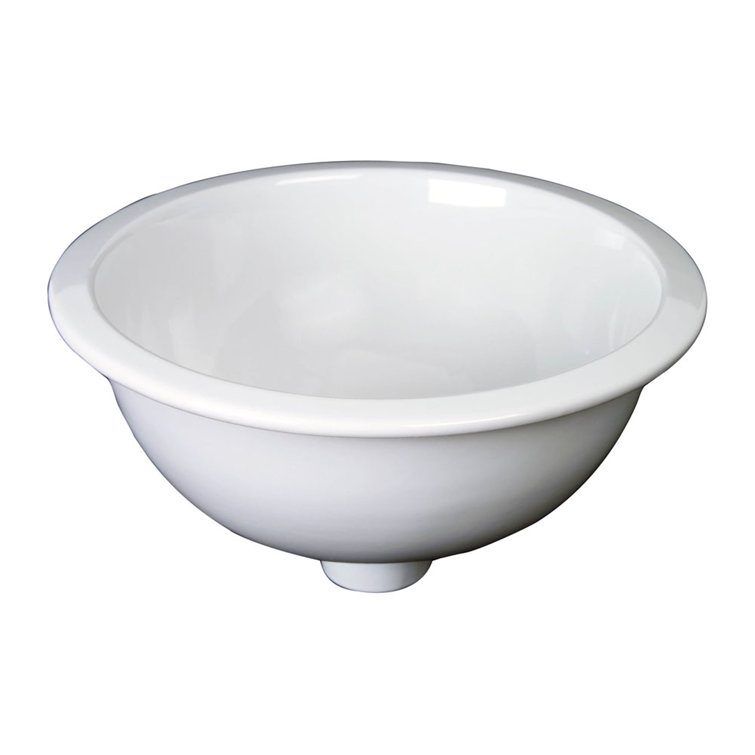Emma 15.75'' White Ceramic Round Drop-In Bathroom Sink