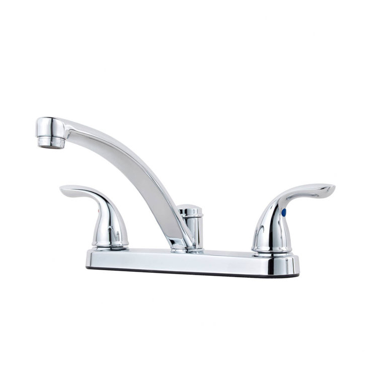 Stainless Steel Double Handle High Arc Kitchen Faucet