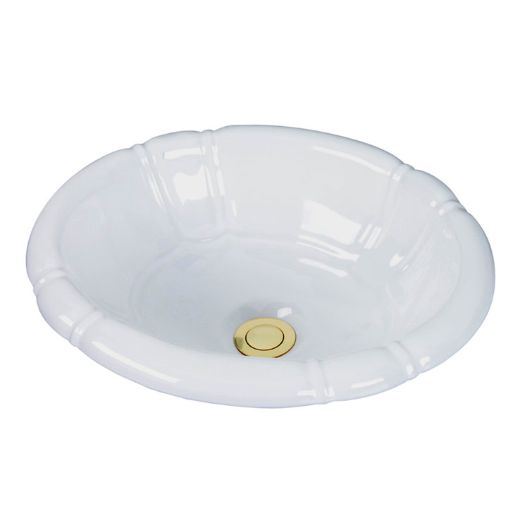 Sienna 12.88'' White Vitreous China Oval Drop-In Bathroom Sink
