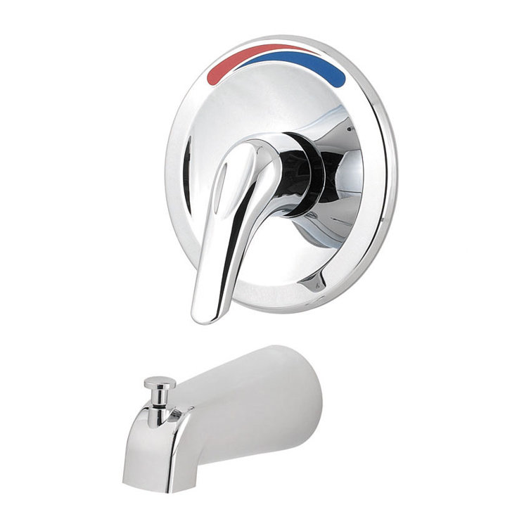 Polished Chrome Wall-Mounted Lever Tub and Shower Faucet