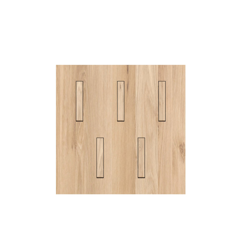 Solid Oak Minimalist 5-Hook Wall Mounted Coat Rack