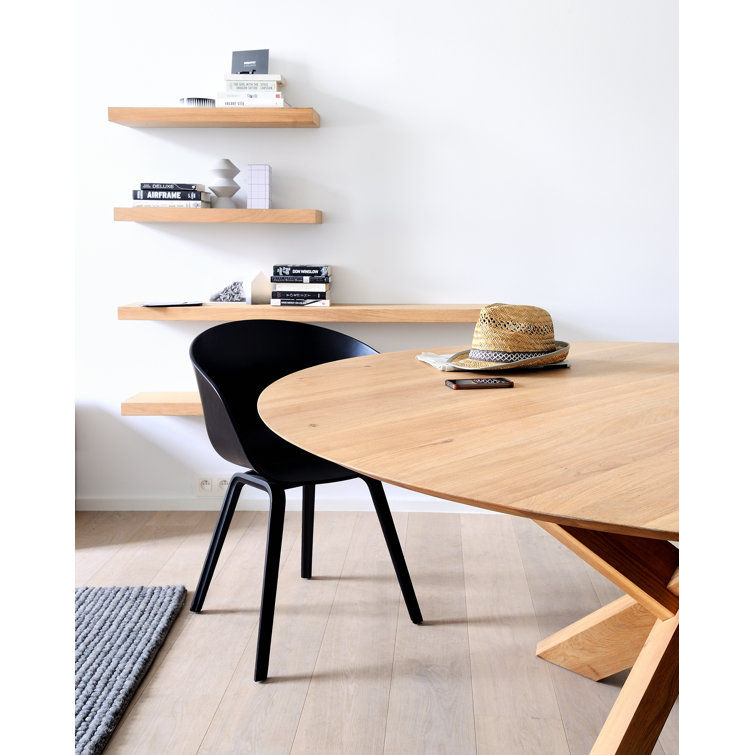 Natural Oak Rectangular Floating Wall Shelf