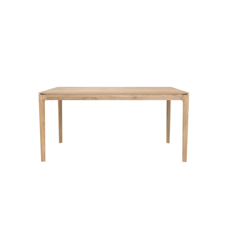 Natural Oak Solid Wood Contemporary Dining Table, 63" x 32"