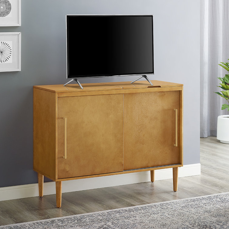 Mid-Century Modern Acorn Wood Everett Media Console with Storage