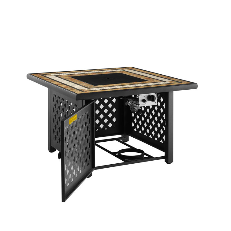 Tucson 46'' Square Stone Top Gas Fire Pit Table