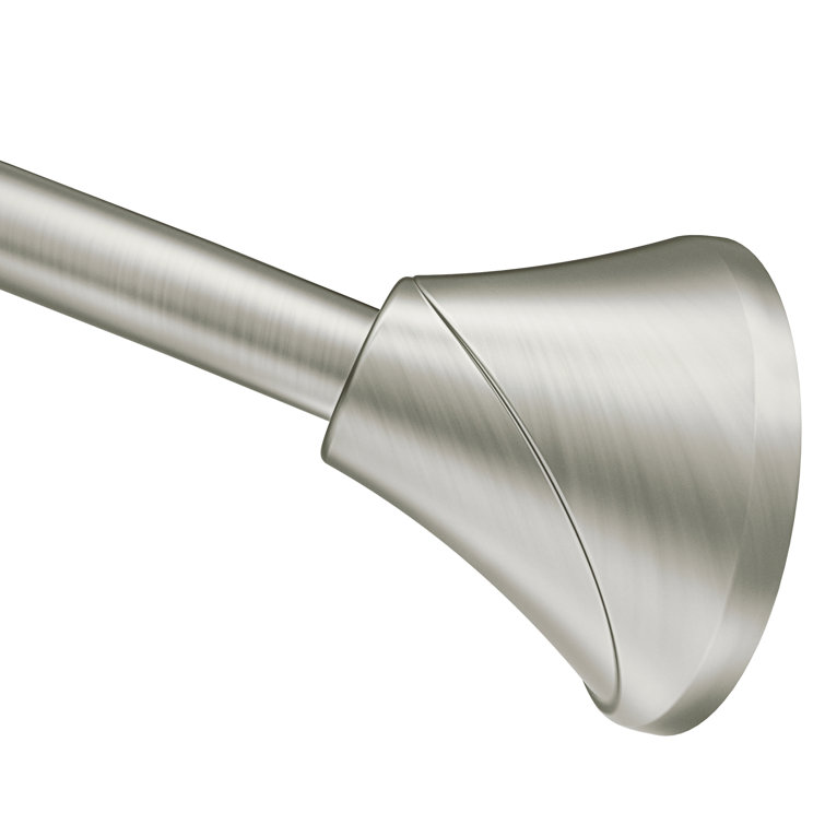 Brushed Nickel 5-Foot Adjustable Tension Curved Shower Curtain Rod