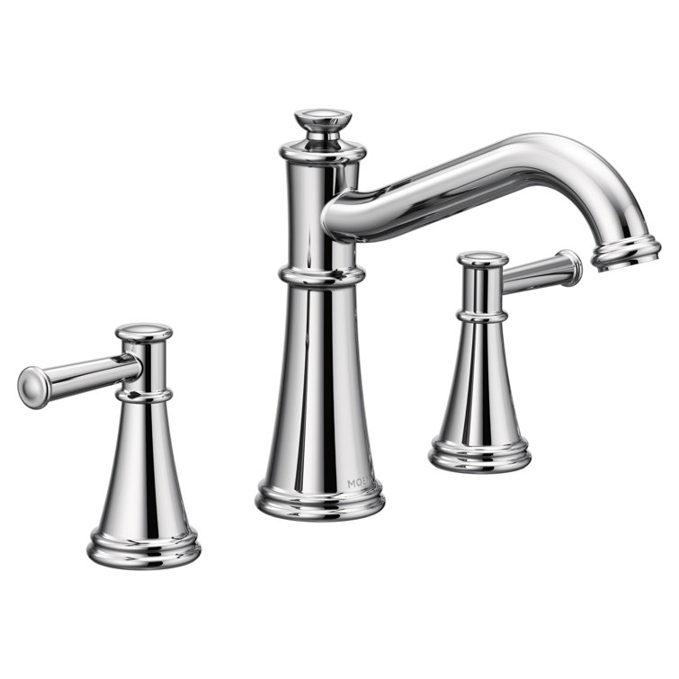 Polished Nickel Traditional Widespread Deck-Mounted Faucet