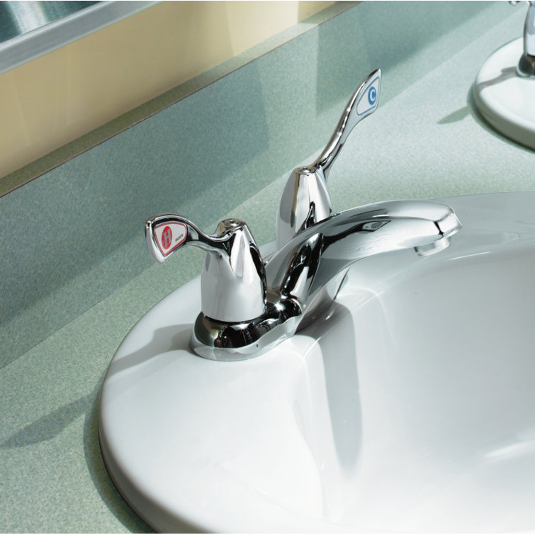 Chrome Two-Handle Centerset Bathroom Faucet