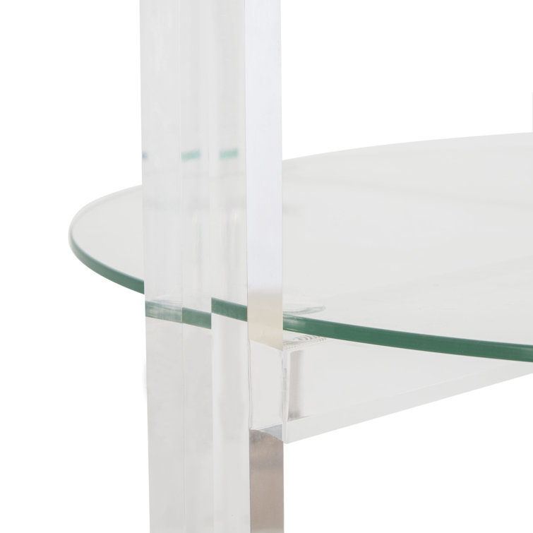 Jules Clear Acrylic 2-Tier Round Bar Cart