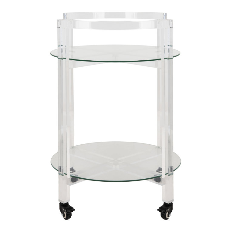 Jules Clear Acrylic 2-Tier Round Bar Cart