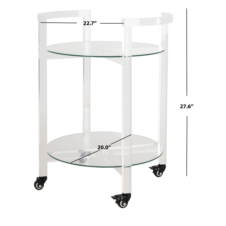 Jules Clear Acrylic 2-Tier Round Bar Cart