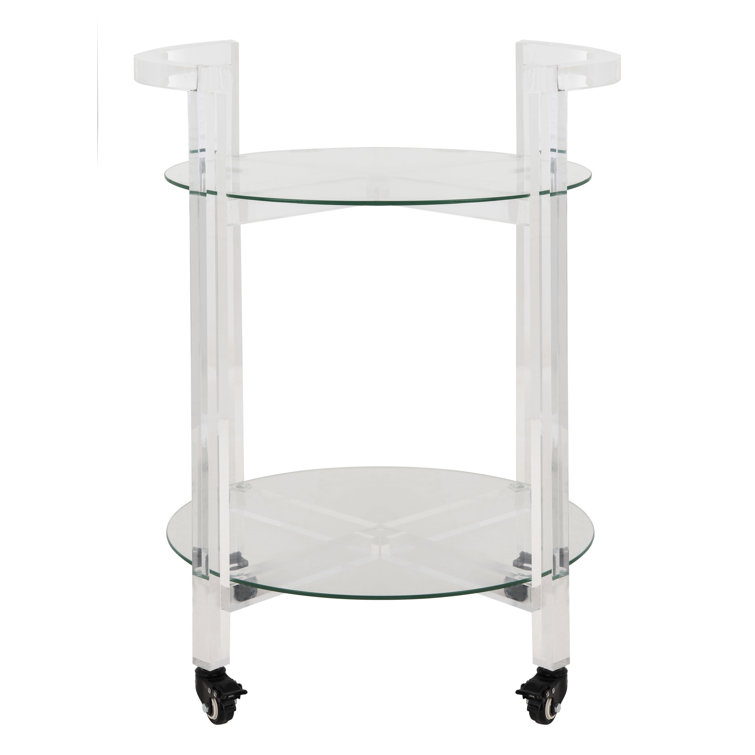Jules Clear Acrylic 2-Tier Round Bar Cart