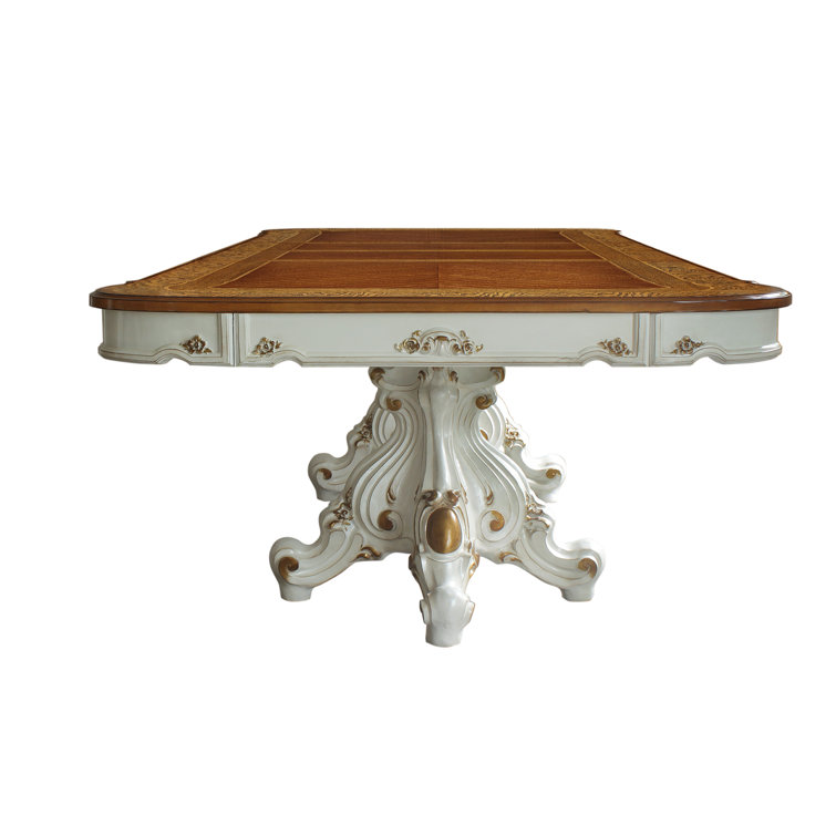 Antique Pearl & Cherry Oak Extendable Rectangular Dining Table
