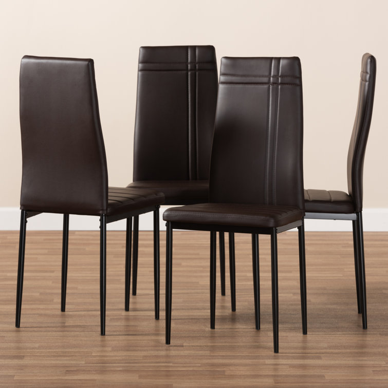 Matiese Brown Faux Leather Parsons Dining Chair Set