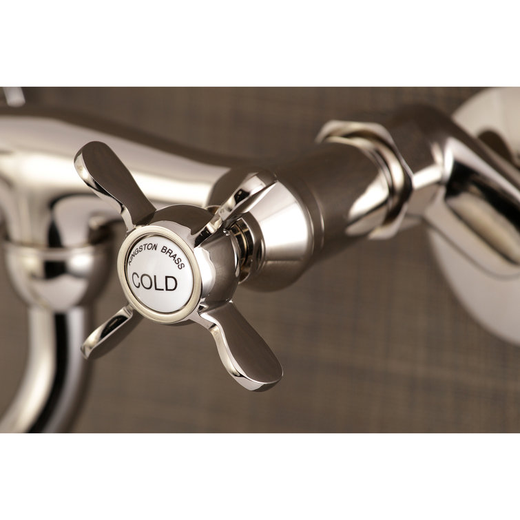 Essex Traditional Polished Nickel Dual-Handle Wall Mount Bathroom Faucet