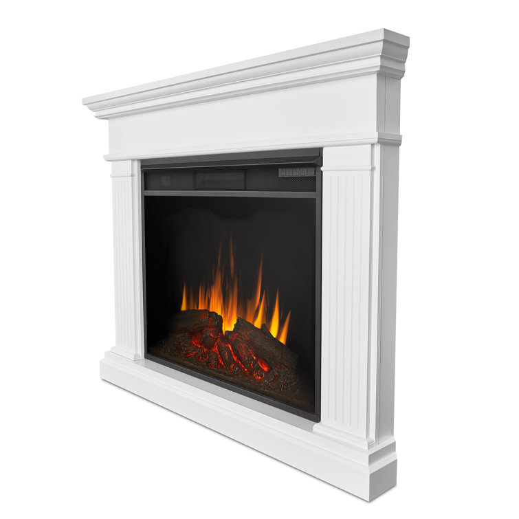 Kennedy 56" White Electric Corner Fireplace with Mantel