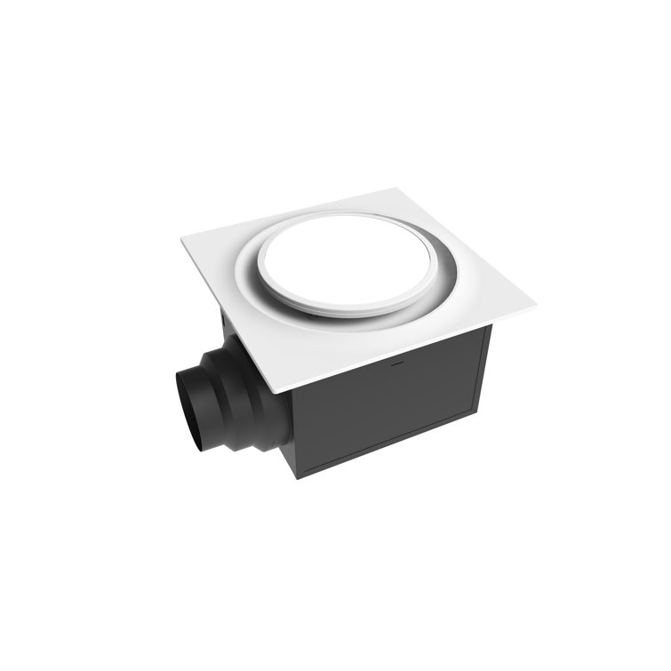 White Energy Star Ceiling Mount Bathroom Fan with LED Light
