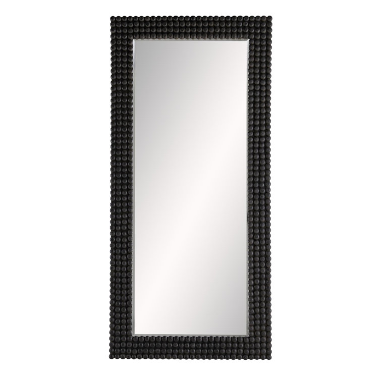 Paxton Full-Length Rectangular Bronze and Wood Floor Mirror