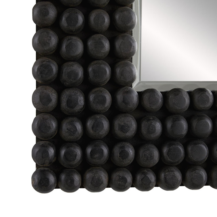Paxton Full-Length Rectangular Bronze and Wood Floor Mirror