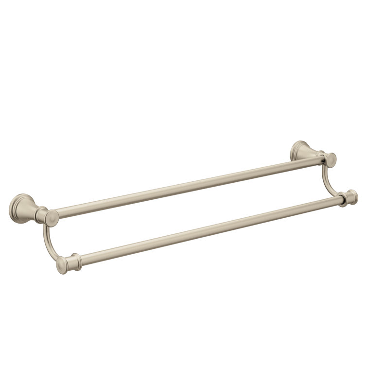 Polished Nickel 24-Inch Double Wall Mounted Towel Bar