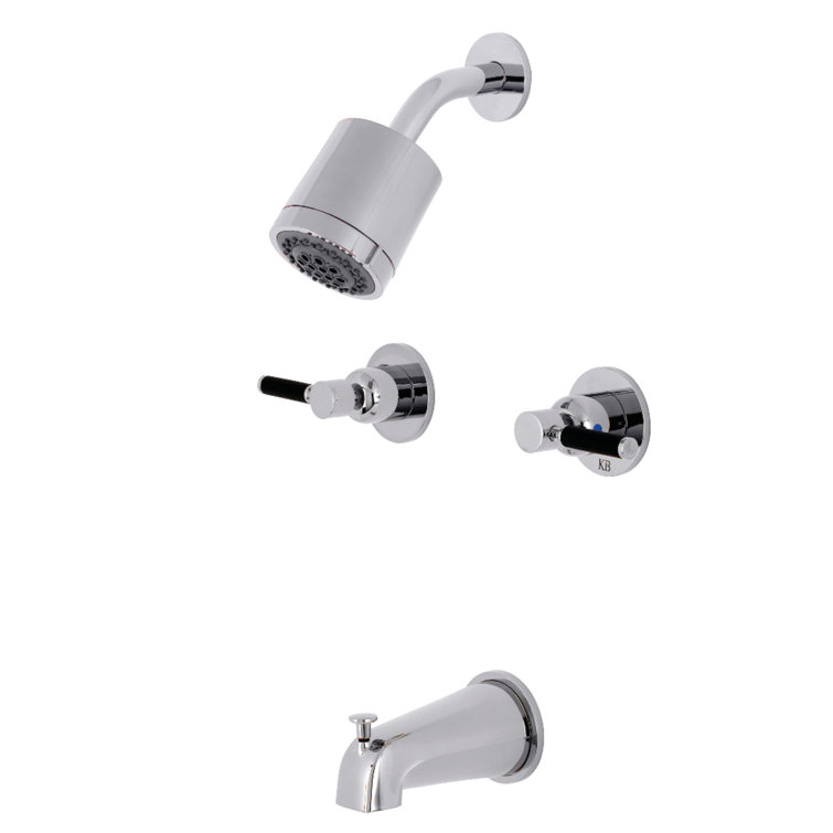 Polished Chrome Multi-Head Wall Mounted Tub and Shower Faucet