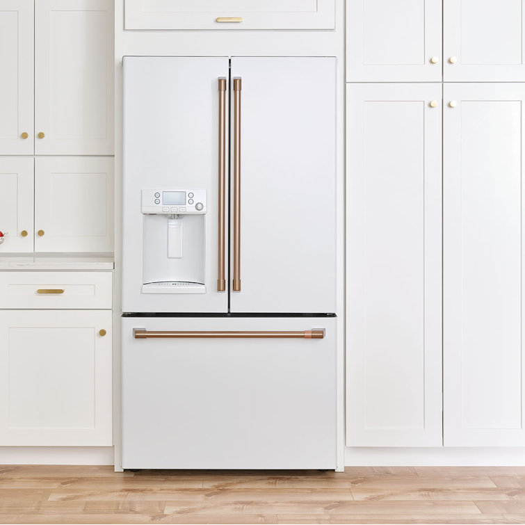 Matte White Smart French Door Refrigerator with Ice Maker