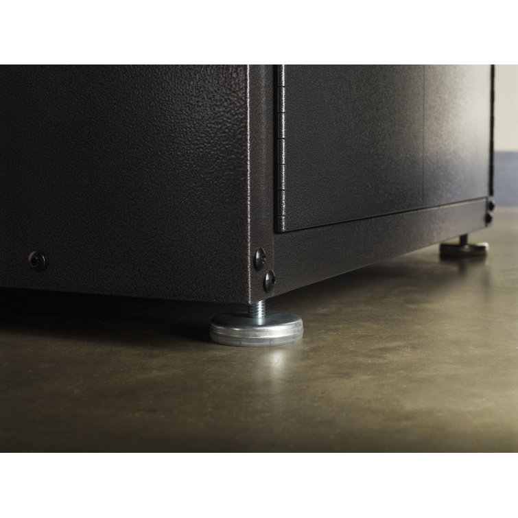 Freestanding Lockable White Storage Cabinet with Adjustable Shelving