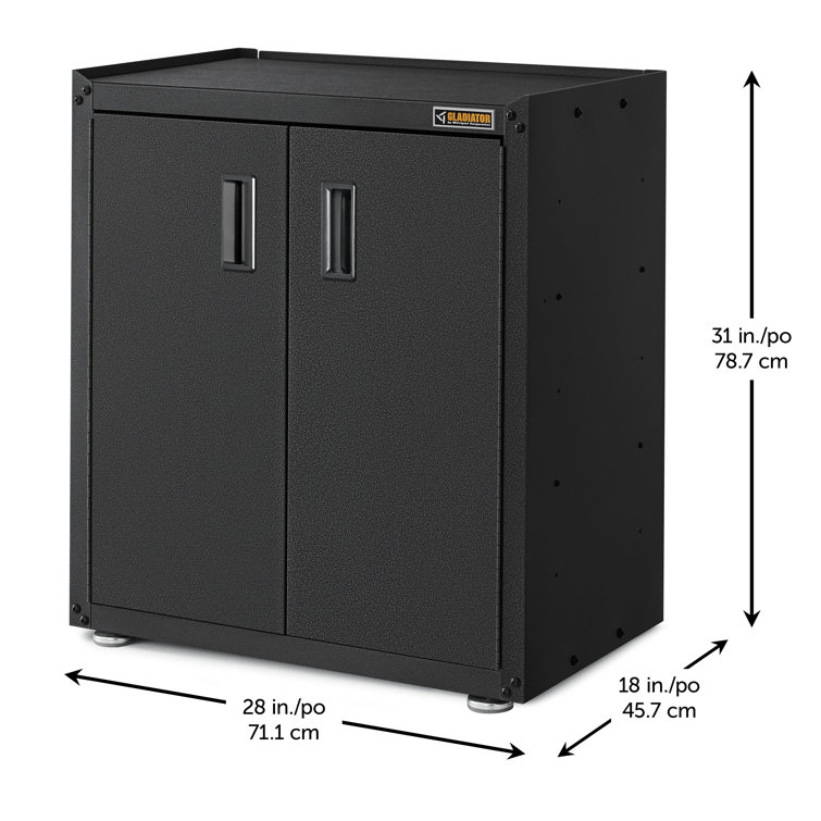 Freestanding Lockable White Storage Cabinet with Adjustable Shelving