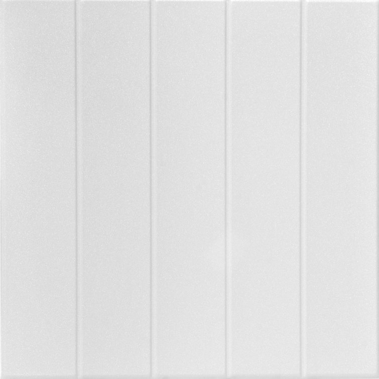 Plain White 1.6 ft. x 1.6 ft. Polystyrene Bead Board Ceiling Tile