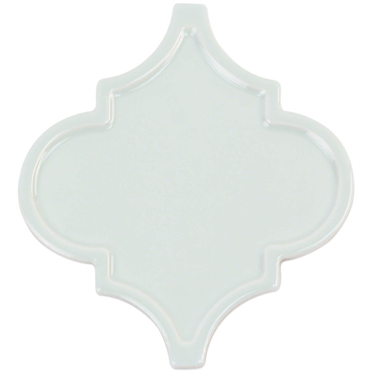 Labyrinth Light Blue Polished Ceramic Arabesque Wall Tile