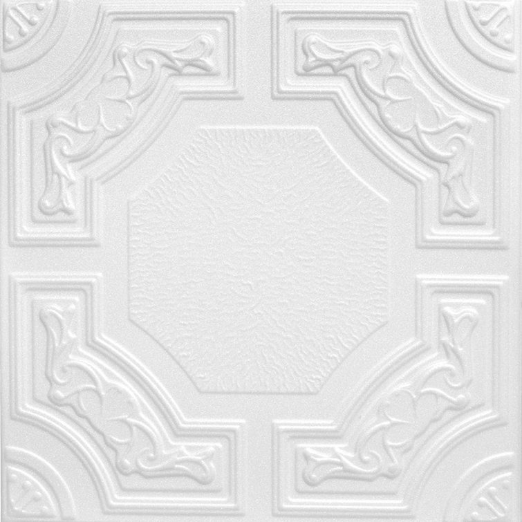 Evergreen White Polystyrene Glue-up Ceiling Tile