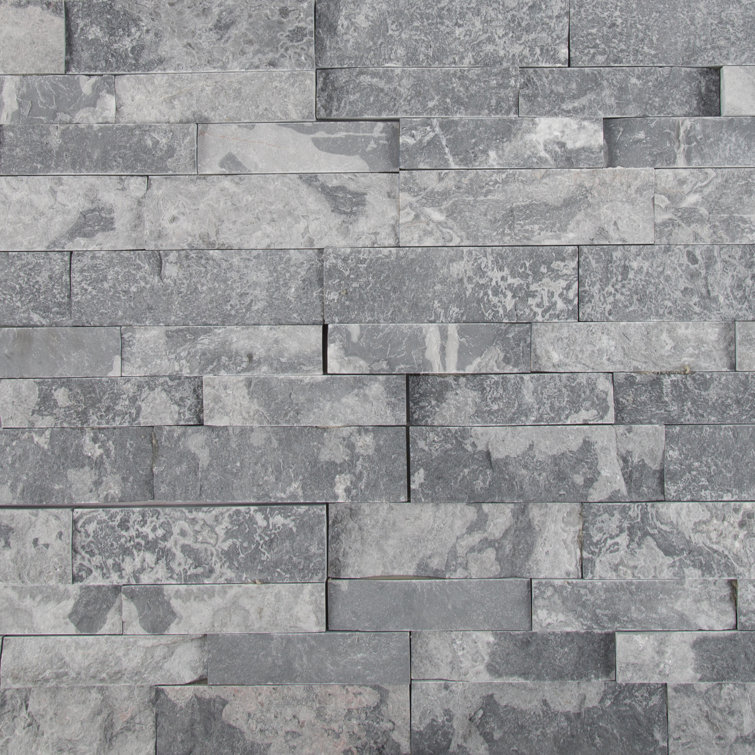 Glacial Grey 6'' x 24'' Marble Stacked Stone Wall Tile