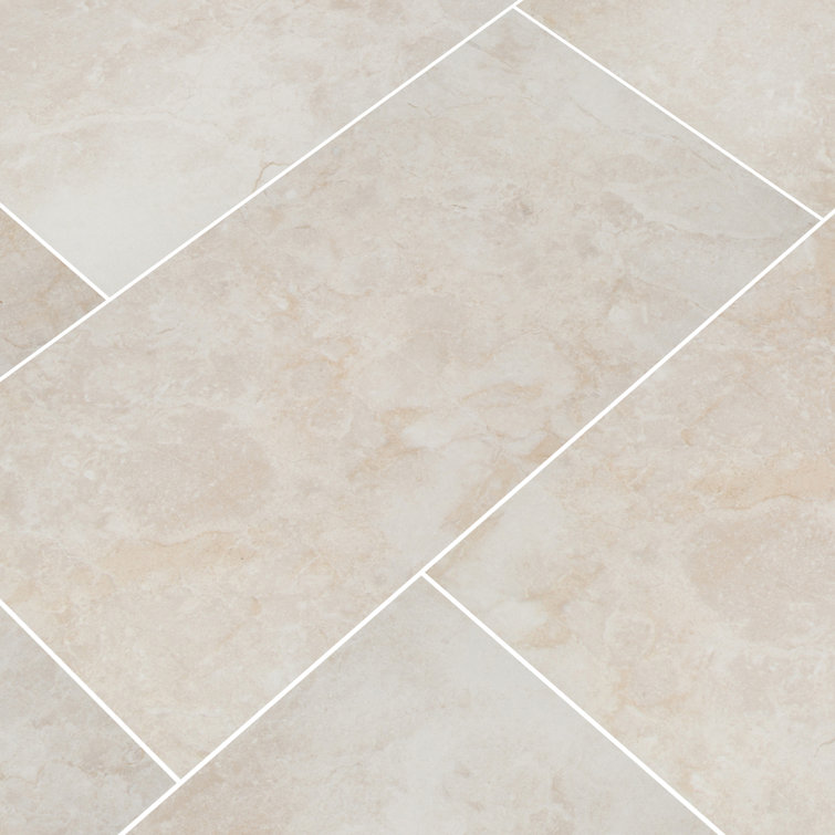 Ansello Ivory Large 12" x 24" Matte Ceramic Tile