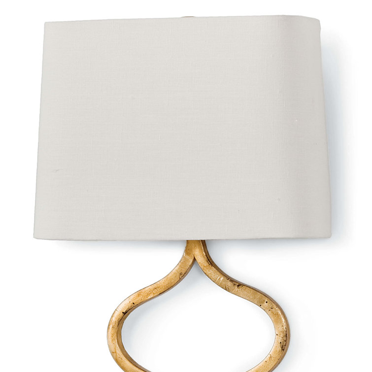 Gold Leaf Linen Shade Dimmable Wall Sconce