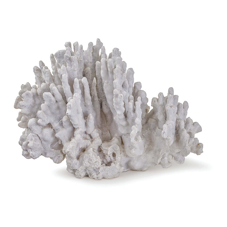 White Resin Coral Table Accent Piece
