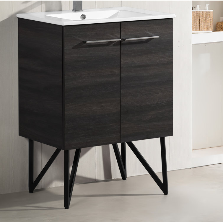 Annecy 24" Black Walnut Freestanding Bathroom Vanity