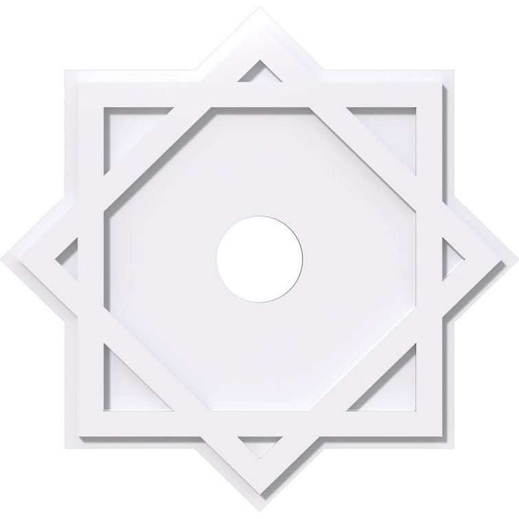 Axel 12" White PVC Geometric Ceiling Medallion
