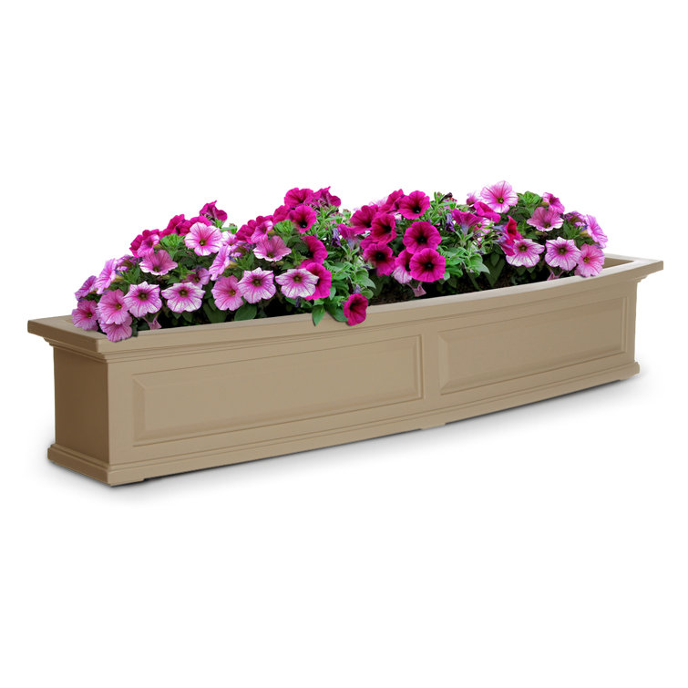 Nantucket Black Polyethylene Outdoor Window Box with Water Reservoir