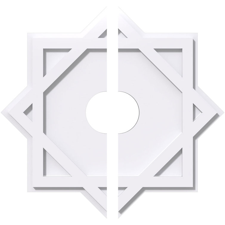 Axel White PVC Contemporary Ceiling Medallion, 10-inch Diameter