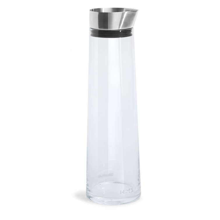 Acqua 34 oz Clear Glass and Stainless Steel Water Carafe
