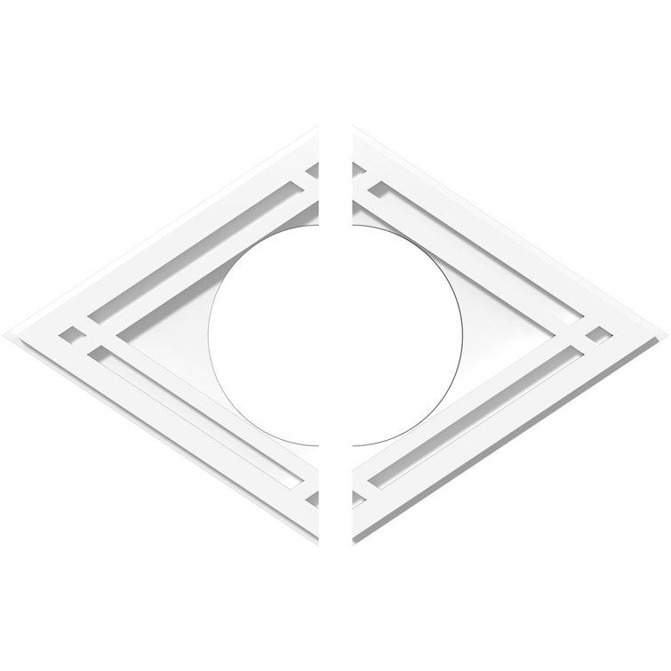 40" Diamond Textured PVC Two-Piece Ceiling Medallion