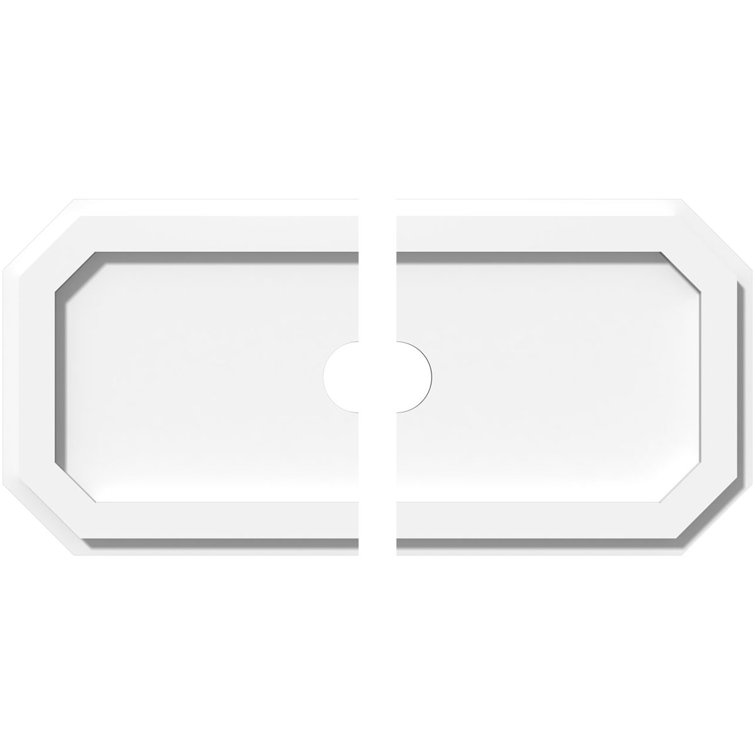 32" x 16" White PVC Contemporary Ceiling Medallion
