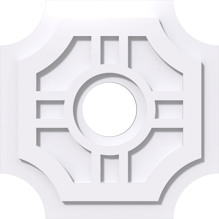16" White PVC Contemporary Ceiling Medallion