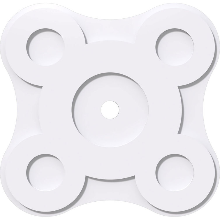 Luna White PVC Square Ceiling Medallion, 18"