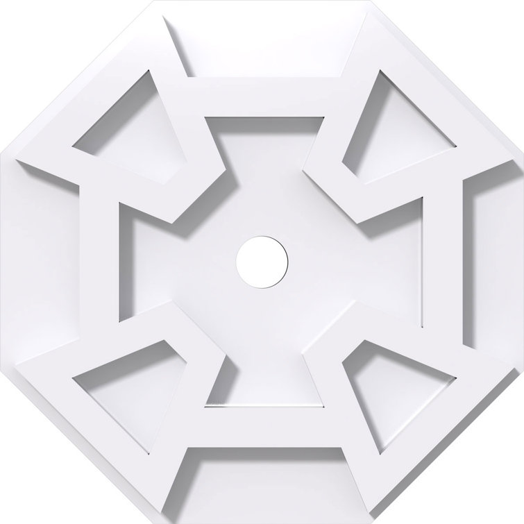 16" White PVC Contemporary Square Ceiling Medallion