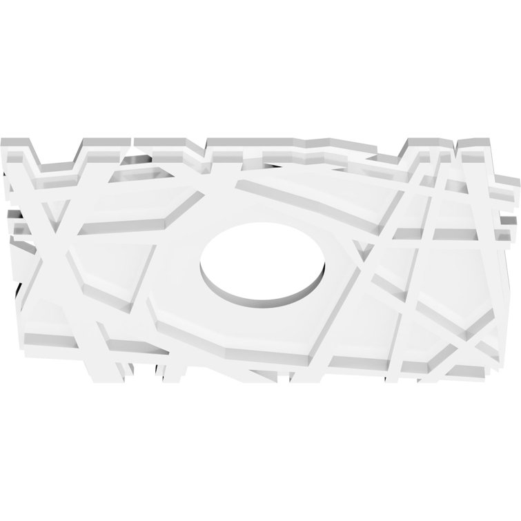 White PVC Contemporary Rectangular Ceiling Medallion