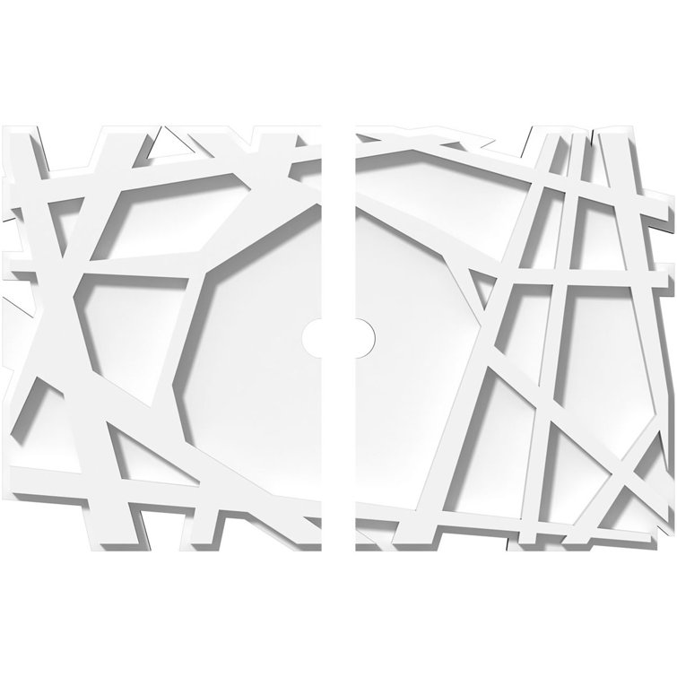 Novo White PVC Contemporary Ceiling Medallion, 18" x 12"